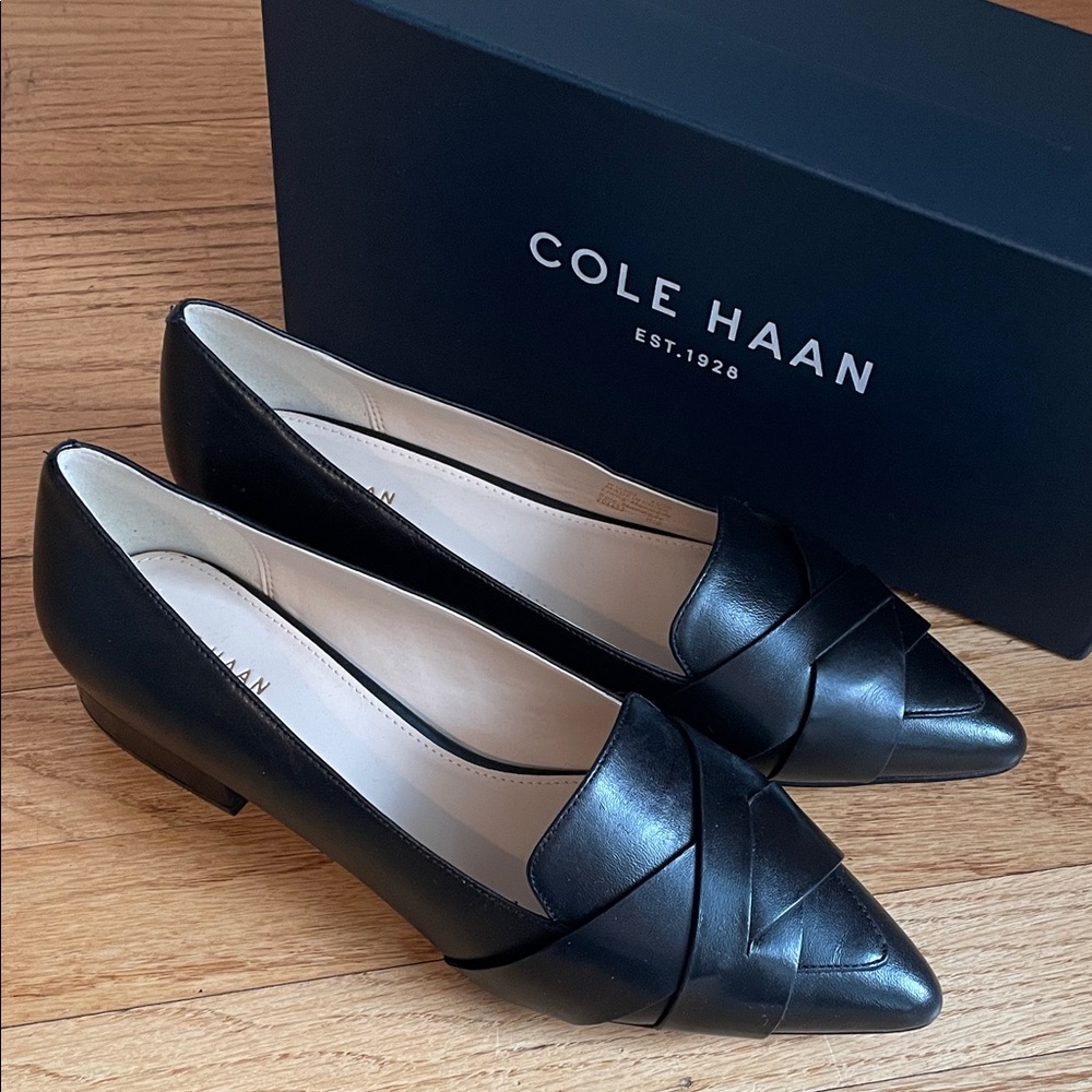NEW Cole Haan Women's Camila Skimmer Black Pointed Loafers 6.5M